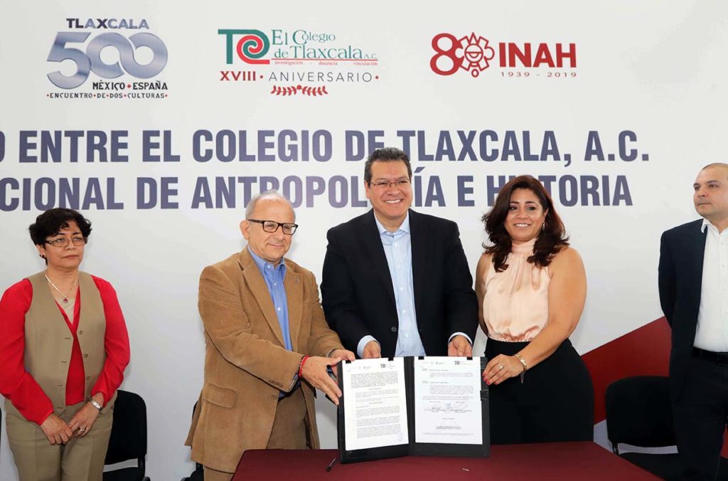 Gobierno de Tlaxcala, INAH y el Coltlax signan convenio