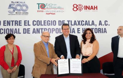 Gobierno de Tlaxcala, INAH y el Coltlax signan convenio