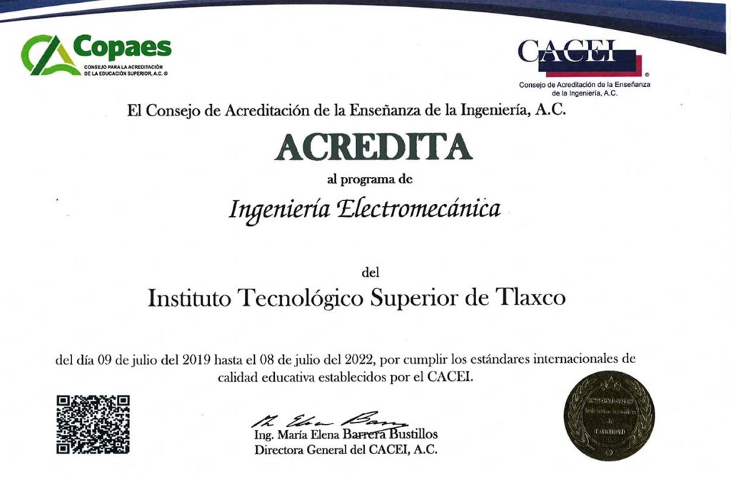 Programa educativo de Ingeniería Electromecánica del ITST logra acreditación internacional