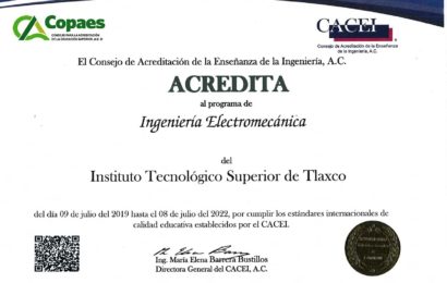 Acreditación internacional obtiene programa educativo de Ingeniería Electromecánica del ITST