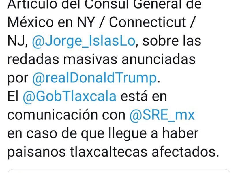Respalda Marco Mena a migrantes tlaxcaltecas ante redadas anunciadas por Donald Trump