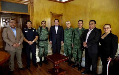 Marco Mena se reúne con Comandante de la Sexta Coordinación Territorial de la Guardia Nacional