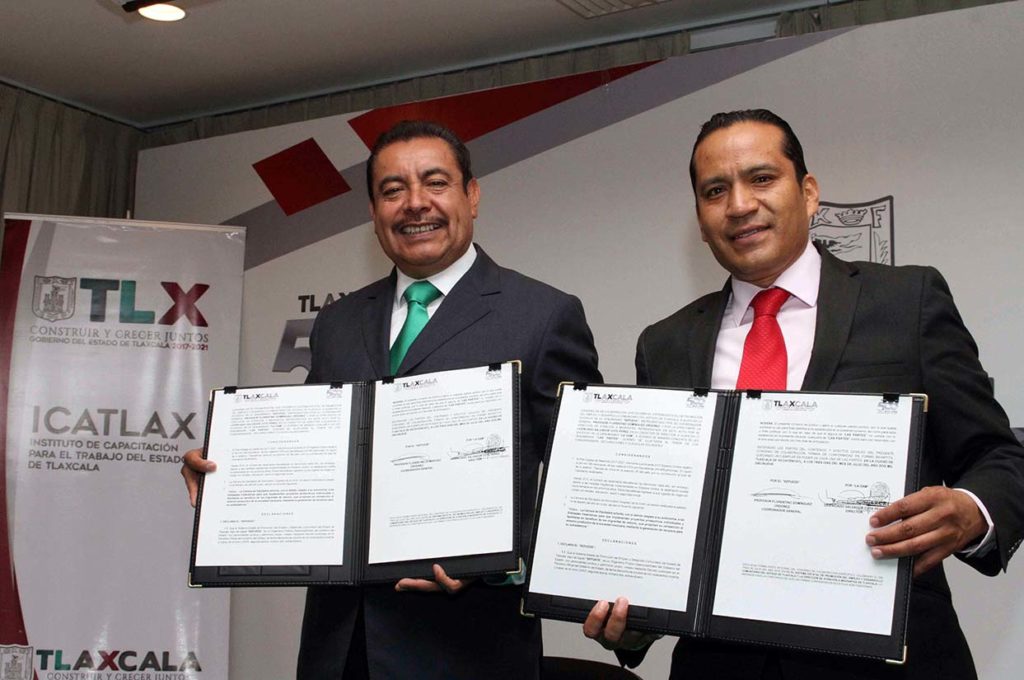 Icatlax y DAM firman convenio para la inserción laboral de migrantes tlaxcaltecas