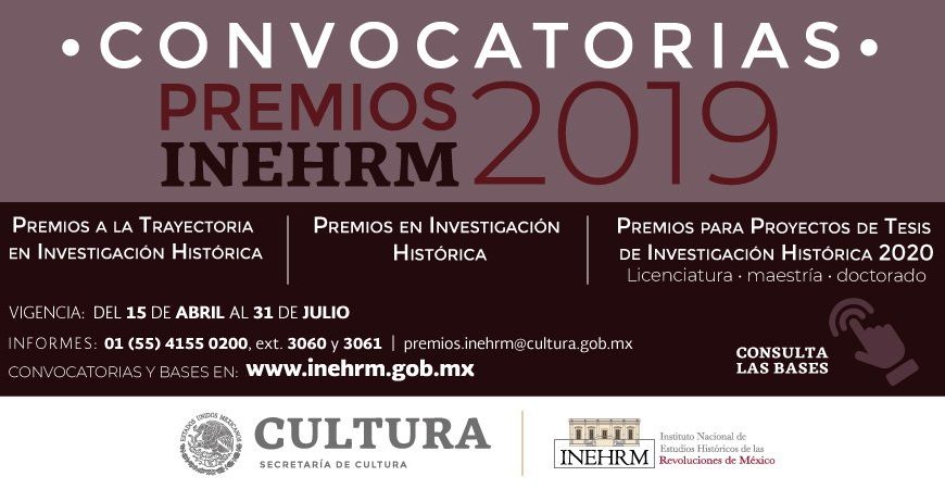 Premios INEHRM 2019 entregará este año 18 estímulos económicos
