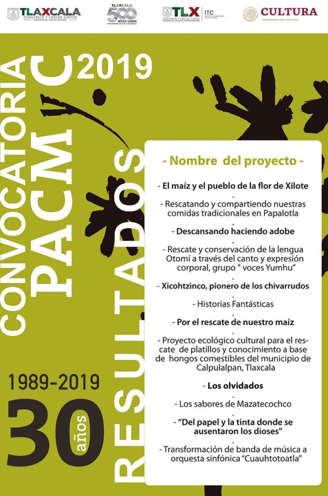 Presentan resultados de la convocatoria del Pacmyc Tlaxcala 2019
