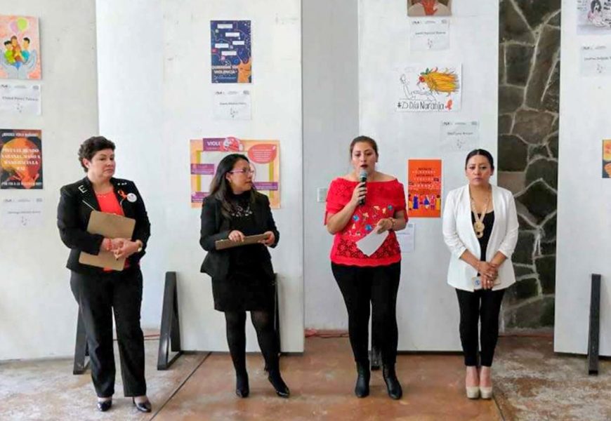 Premian a ganadores de concurso de cartel sobre prevención de violencia de género