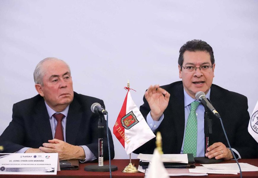 Marco Mena y Leonel Cota acuerdan respaldo federal para la seguridad en Tlaxcala