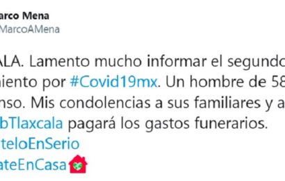 Tlaxcala registra segundo fallecimiento por Covid-19