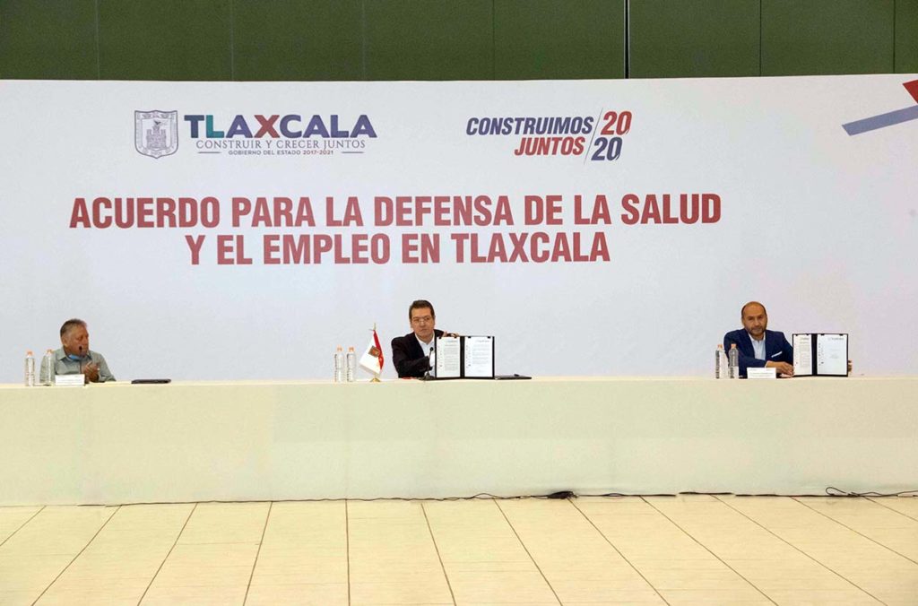 Marco Mena firma con empresarios y sindicatos “Acuerdo para la defensa del empleo y el sector productivo” por Covid-19