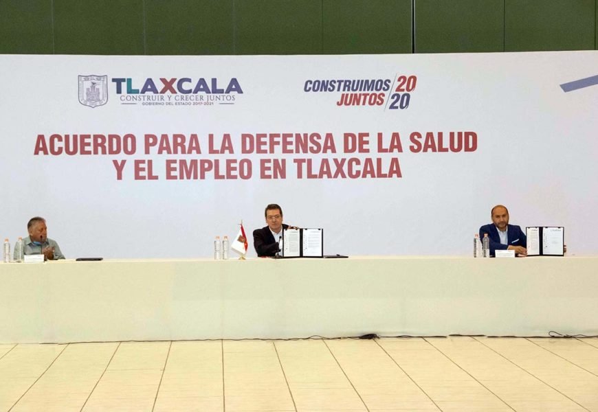 Marco Mena firma con empresarios y sindicatos “Acuerdo para la defensa del empleo y el sector productivo” por Covid-19