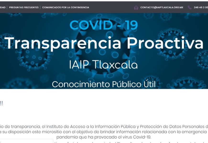 Habilitó IAIP micrositios sobre cuidado de datos personales por COVID-19
