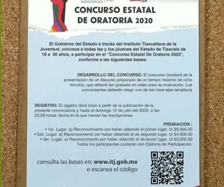 Abierta convocatoria al Concurso Estatal de Oratoria 2020