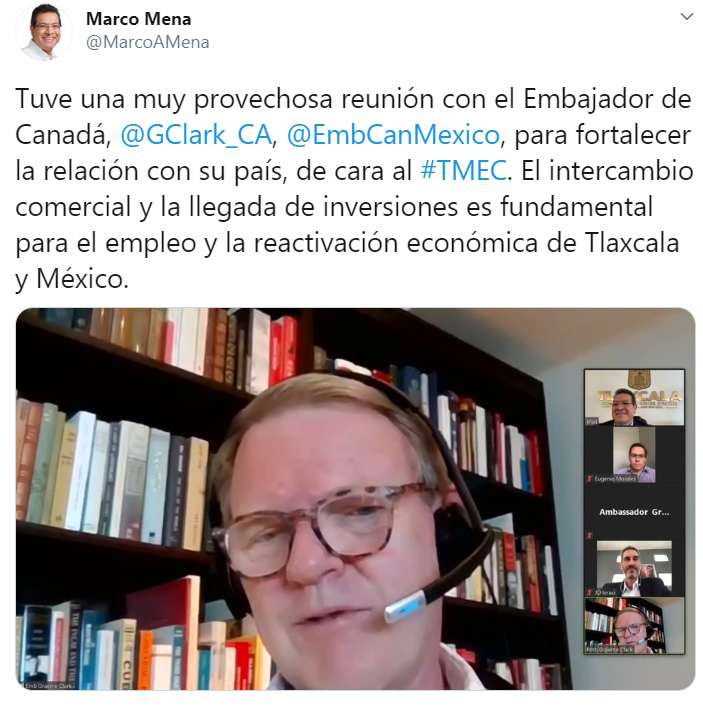 Marco Mena y Embajador Graeme C. Clark fortalecen relación Tlaxcala-Canadá