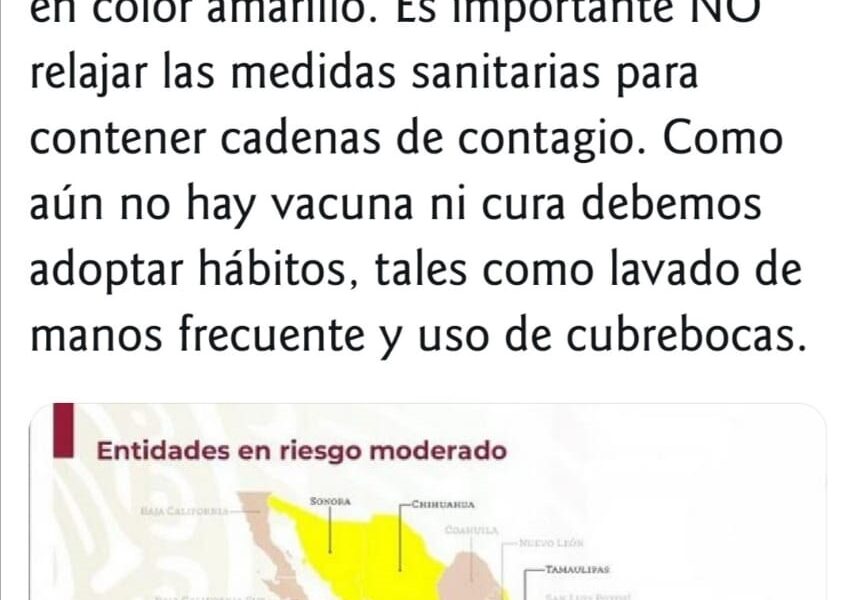 Tlaxcala pasa a semáforo amarillo de Covid-19; importante no relajar medidas sanitarias: Marco Mena