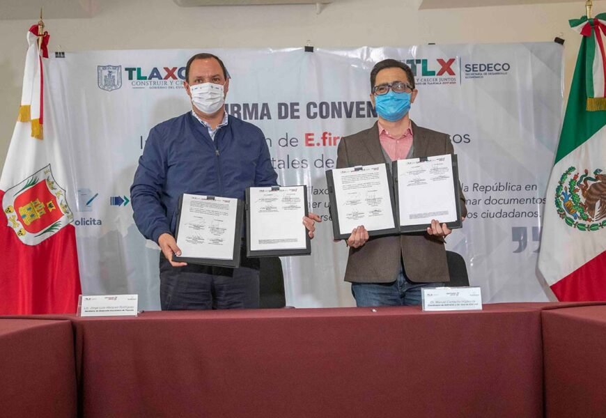 Signan Sedeco, Sepuede e Icatlax convenio para implementar Firma Electrónica