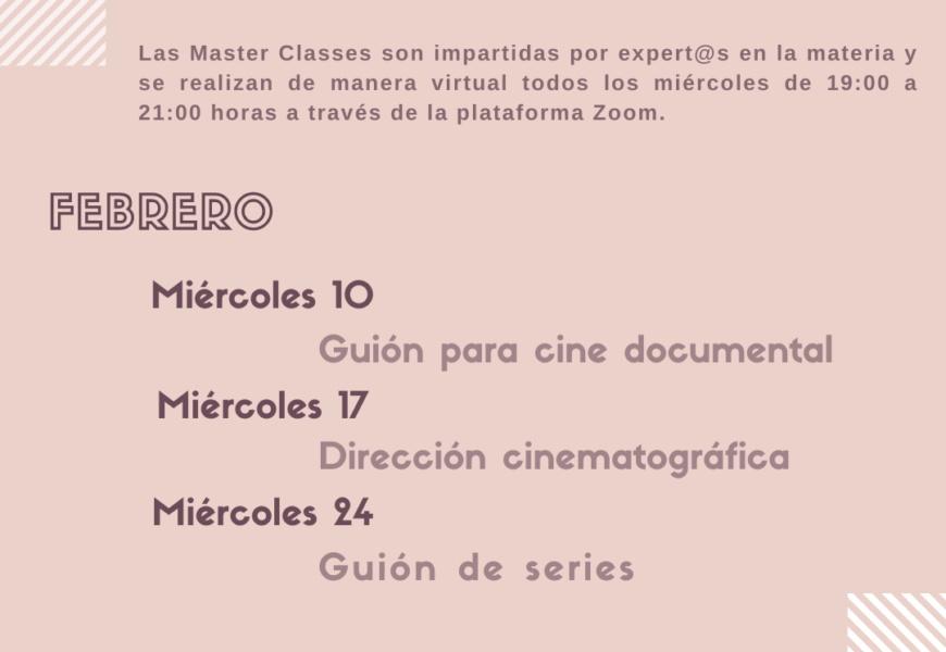 Central-Doc  organiza una serie de Master Classes para iniciación cinematográfica.