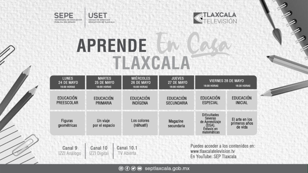 Presentan barra temática de “Aprende en Casa Tlaxcala” del 24 al 28 de mayo