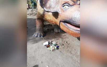 Tras de volverse viral, parque de dinosaurios en Coaxomulco se convierte en basurero