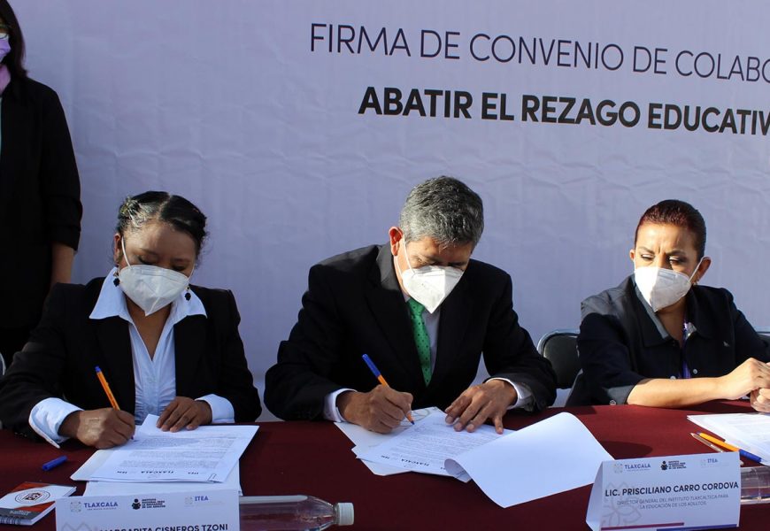 Firman ITEA e IEM convenio de colaboracion para abatir rezago educativo en mujeres