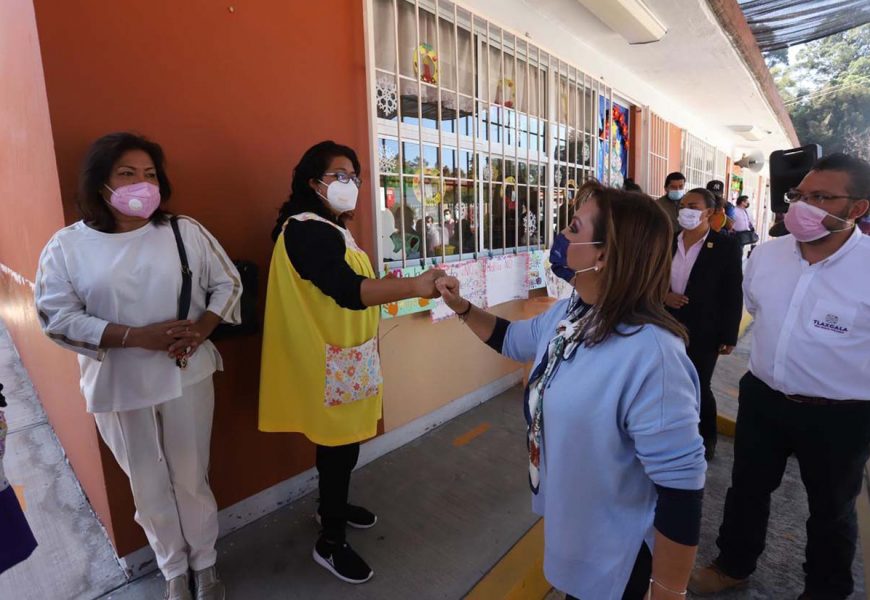Gobernadora Lorena Cuéllar constató avances en la rehabilitación de escuelas