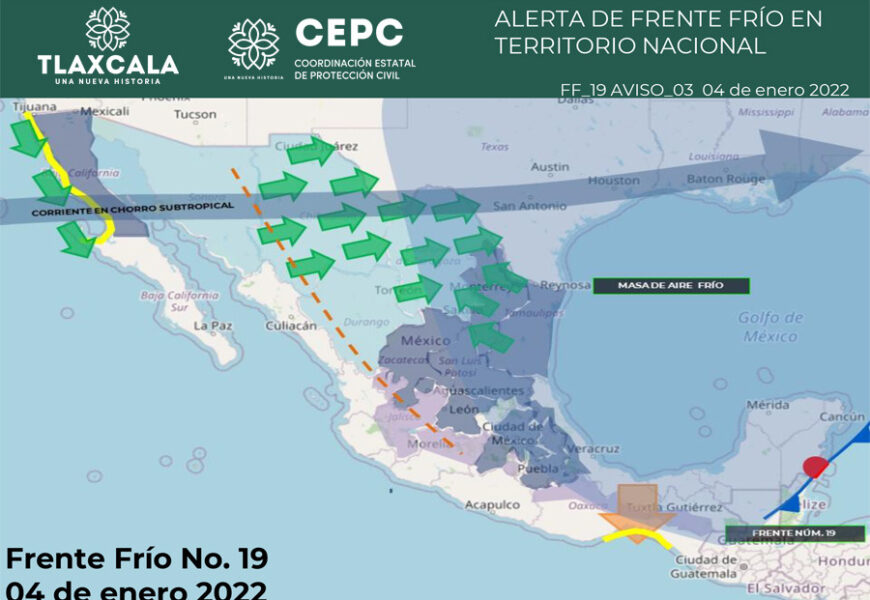 Frente frío 19 afectará con heladas a Tlaxcala