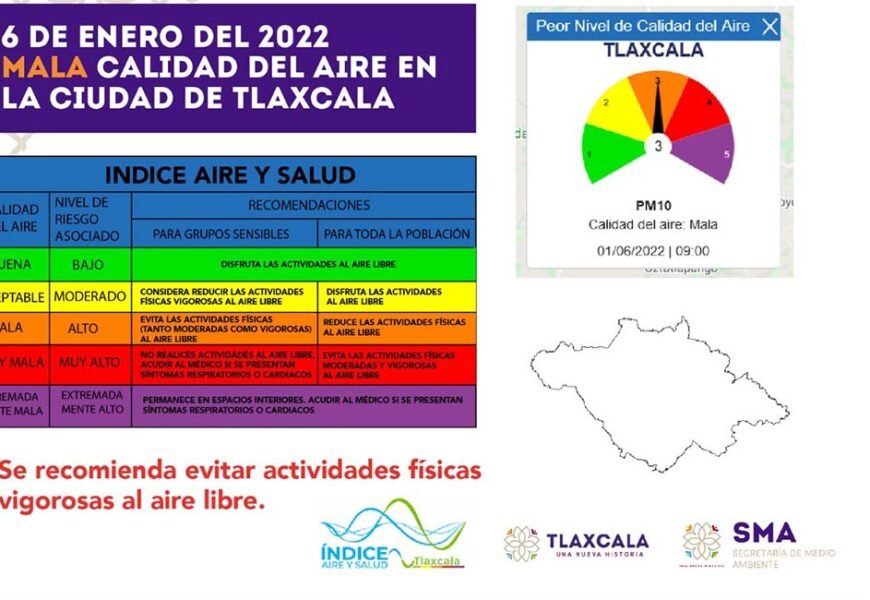 SMA recomienda evitar actividades físicas al aire libre por mala calidad de aire en la ciudad de Tlaxcala
