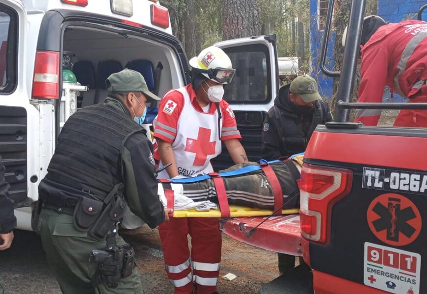 Atendió policía estatal de montaña a persona lesionada en la Malinche