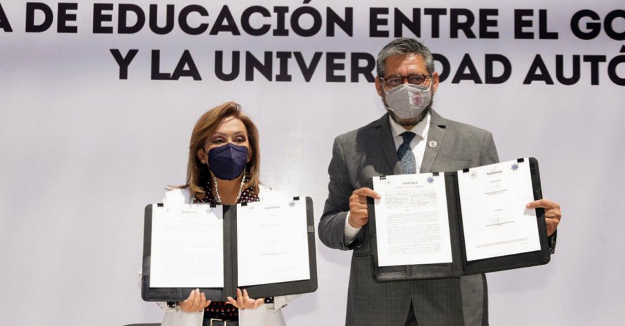 Gobierno del Estado y la UATx firman convenios de colaboración en materia educativa