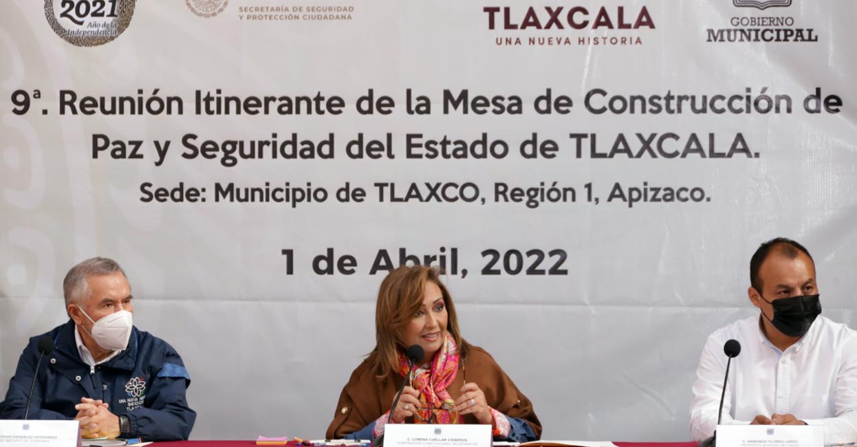 Realizan novena reunión itinerante de la mesa de trabajo para la Construcción de Paz y Seguridad en Tlaxco