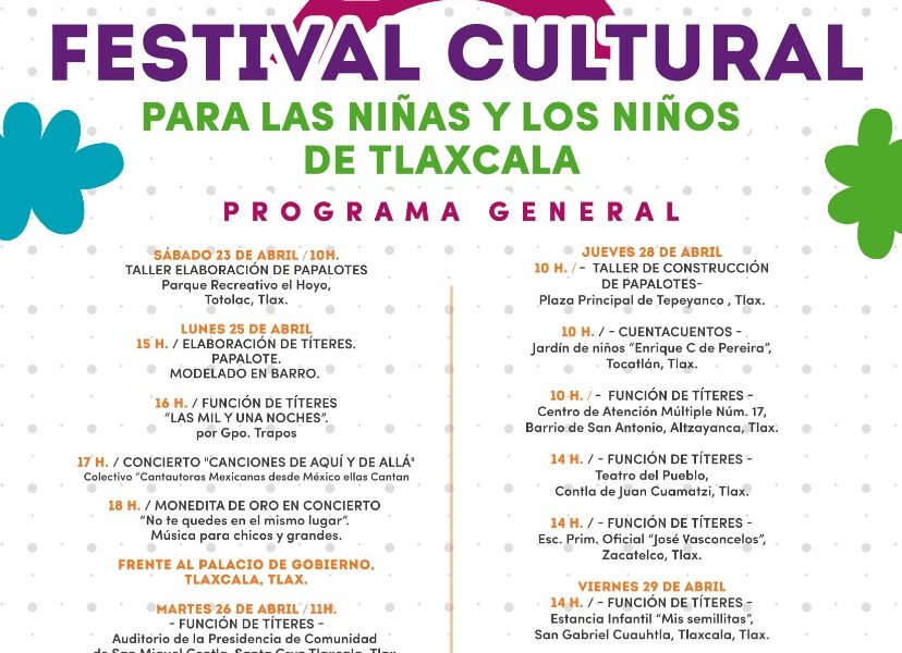 Con festival cultural, celebrará SC día de las niñas y niños en Tlaxcala