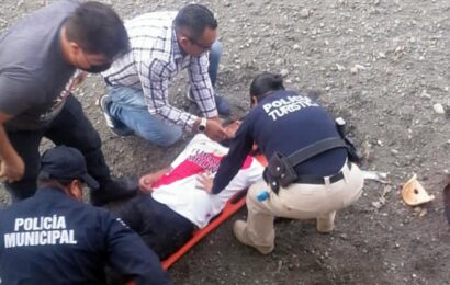 Atiende Policía de Tlaxcala Capital a persona que cayó al Río Zahuapan