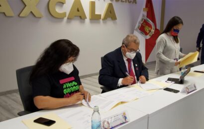 Firman SEPE y CFJG convenio contra la trata de personas en Tlaxcala