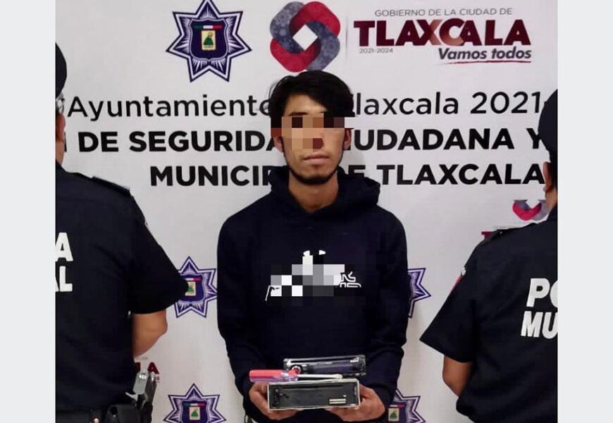 Atrapa Policía de Tlaxcala capital a presunto ladrón en finca de Ocotlán