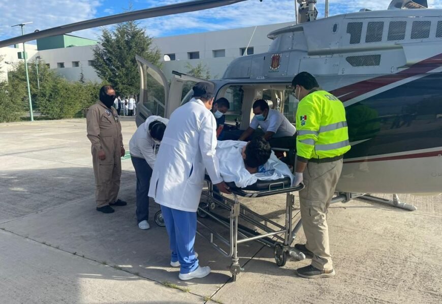 Realiza ambulancia aérea de Tlaxcala quinto traslado médico