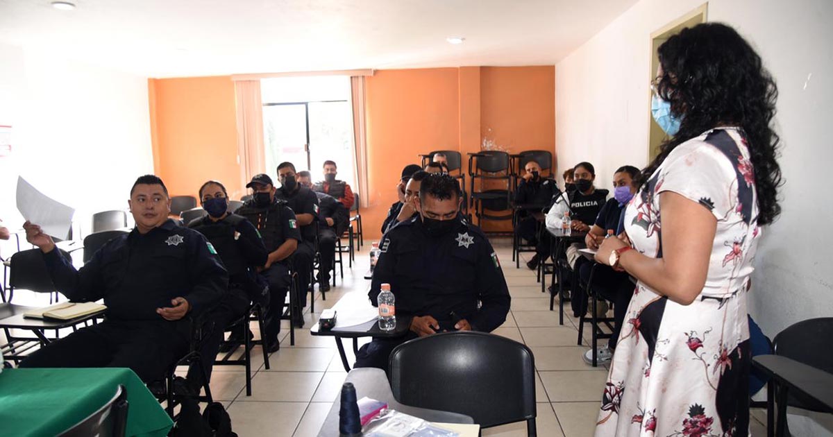 Continúan policías de Tlaxcala capital capacitándose en temas de Derechos Humanos
