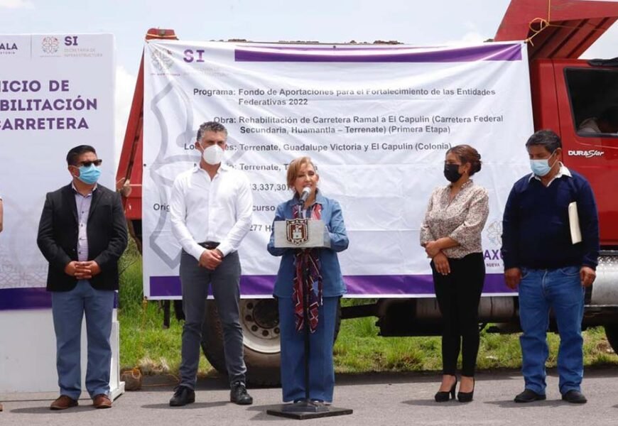 Encabezó Gobernadora arranque de obras carreteras en Tlaxco y Terrenate