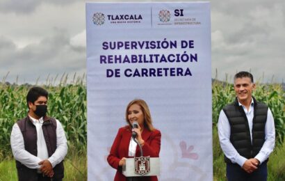 Supervisó Gobernadora Lorena Cuéllar rehabilitación de carretera Xaltocan-Muñoz