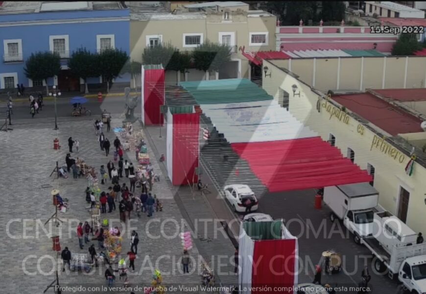 Instala C4 filtros de seguridad en evento de Grito de independencia en la capital tlaxcalteca