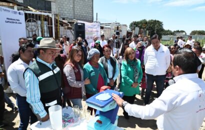 Gobernadora supervisa avance del programa para la captación de agua en San Pablo del Monte