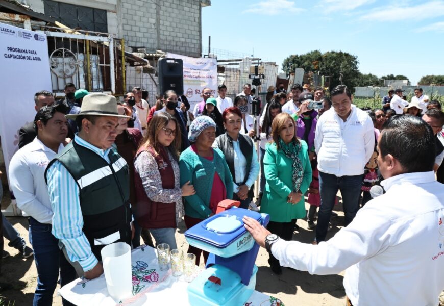 Gobernadora supervisa avance del programa para la captación de agua en San Pablo del Monte