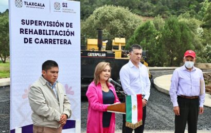 Supervisó Gobernadora Lorena Cuéllar avances de obras carreteras en Xaltocan