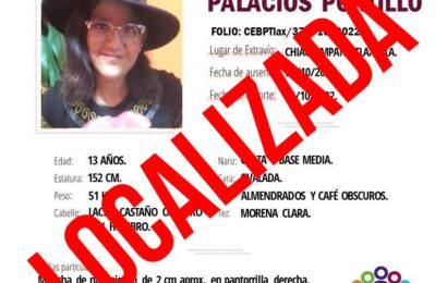 Policía de Tlaxcala capital localiza a menor reportada en boletín de búsqueda
