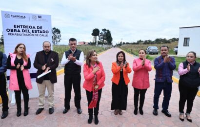 Inauguró Gobernador rehabilitación de calles en Santa Cruz Tlaxcala y Tzompantepec