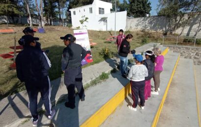 Realizan Policía de Tlaxcala capital, Comisión Ejecutiva del Estado e integrante de MUCPAZ, recuperación de espacios públicos en Acuitlapilco