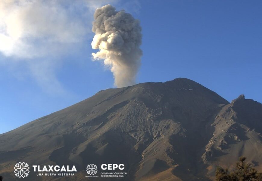 Emite CEPC recomendaciones por emisiones de ceniza y explosiones del Popocatépetl
