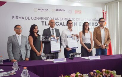 Firman Convenio sedeco y cadena de autoservicio para la campaña “Tlaxcala en el OXXO”