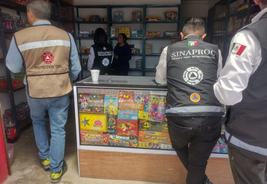 Verifica SINAPROC y CEPC tiendas y talleres de pirotecnia en Sanctórum y Xaloztoc