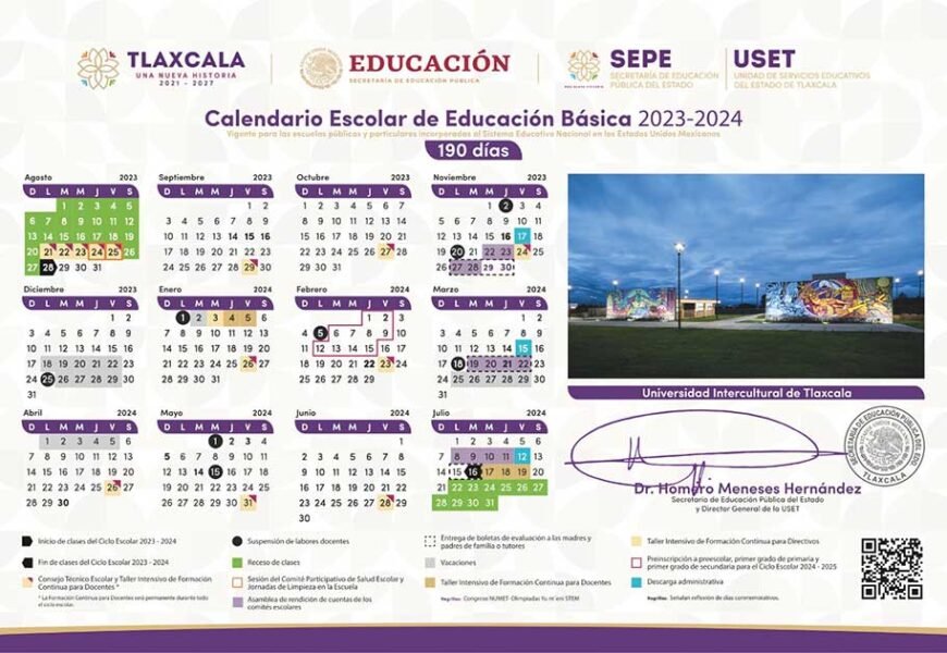 Calendario Escolar 2023-2024 en Tlaxcala: 190 días de enseñanza para la transformación educativa