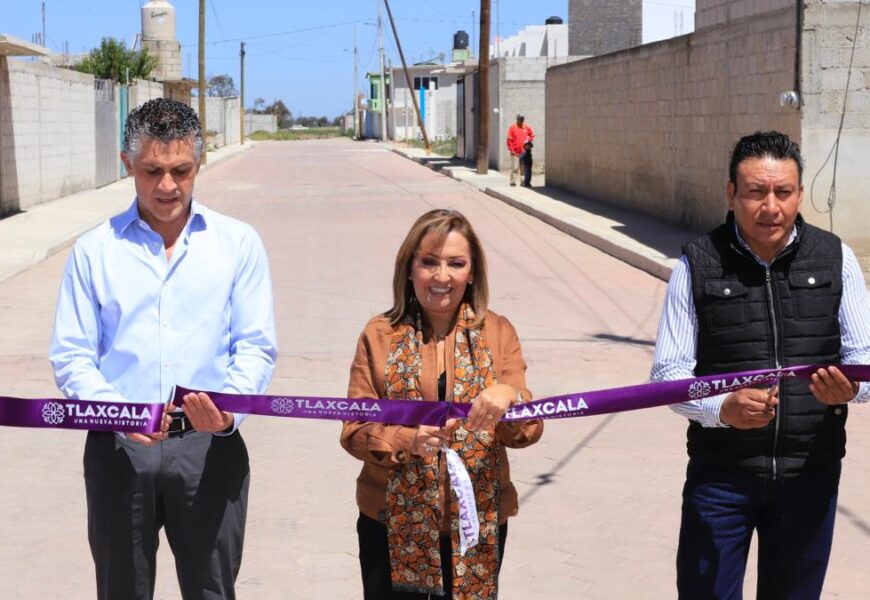 Entrega Gobernadora obra pública en Cuapiaxtla e Ixtenco