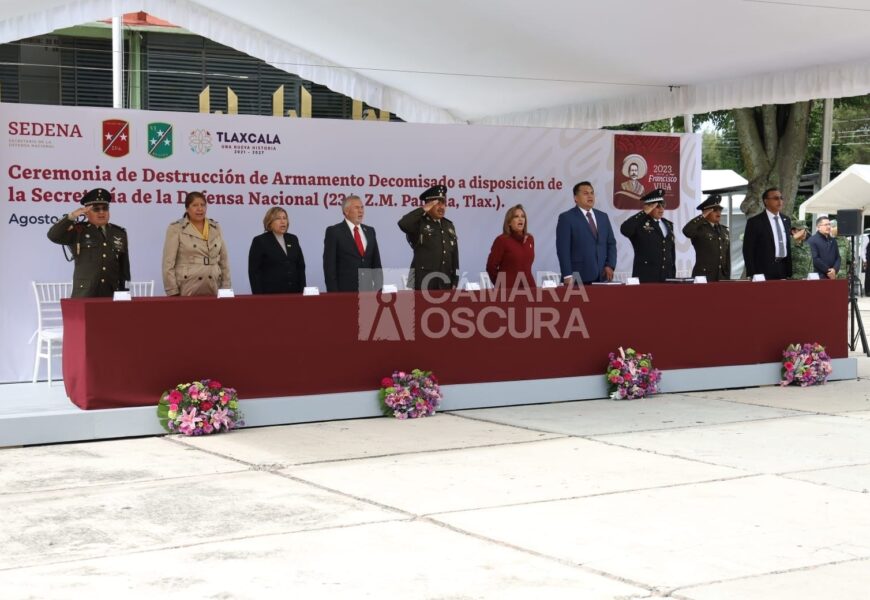 Gobernadora Encabeza Destrucción de Armamento en Tlaxcala